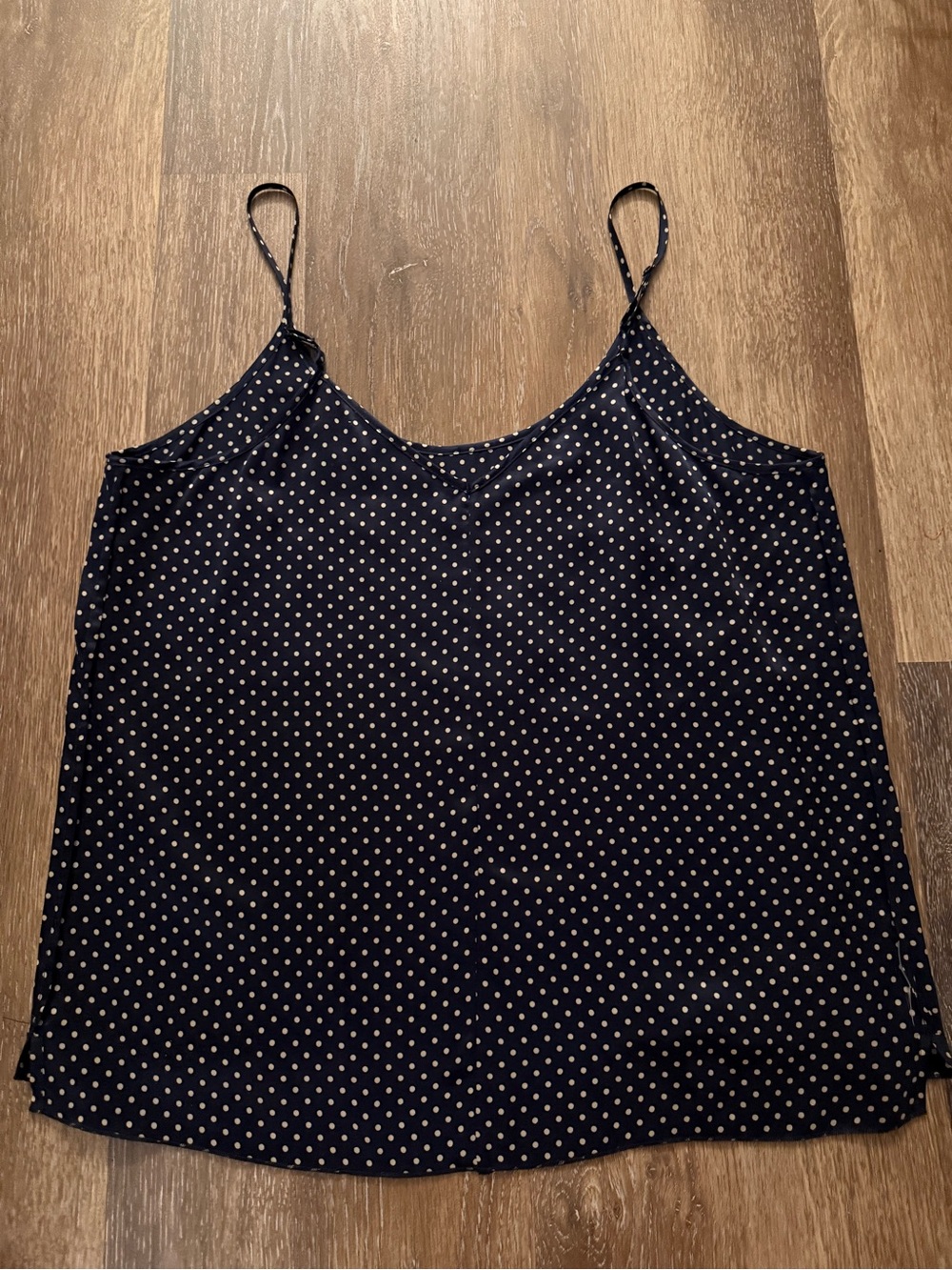 Polka Dot Spaghetti Strap Cami Top - Navy